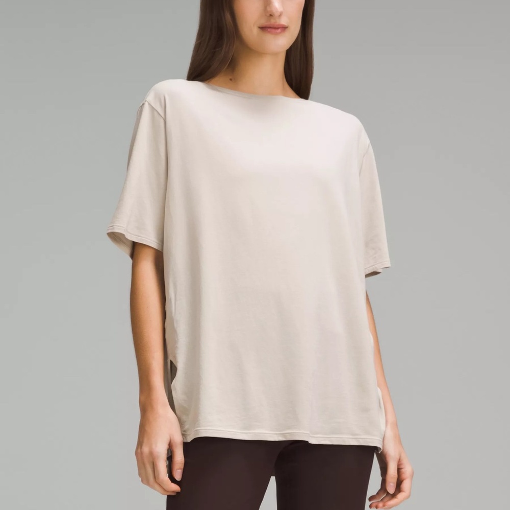 Lululemon / Relaxed-Fit Boatneck T-Shirt / Mojave Tan / Size 10